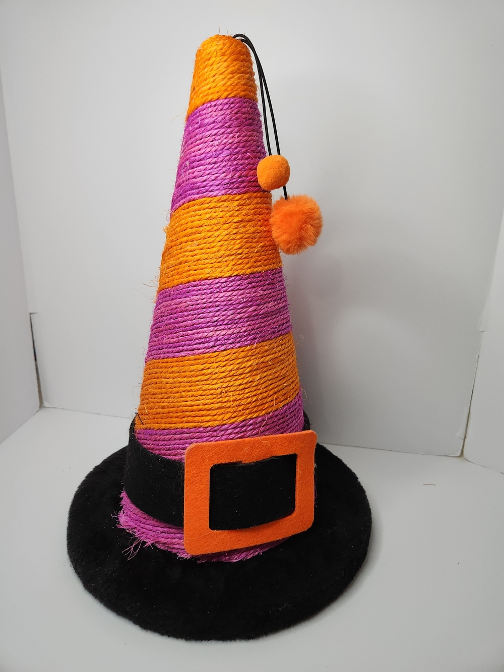 Halloween Cat Scratcher Hat in Orange & Pink — Festive Play Toy